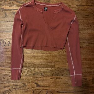 Terracotta Long Sleeve Crop Top